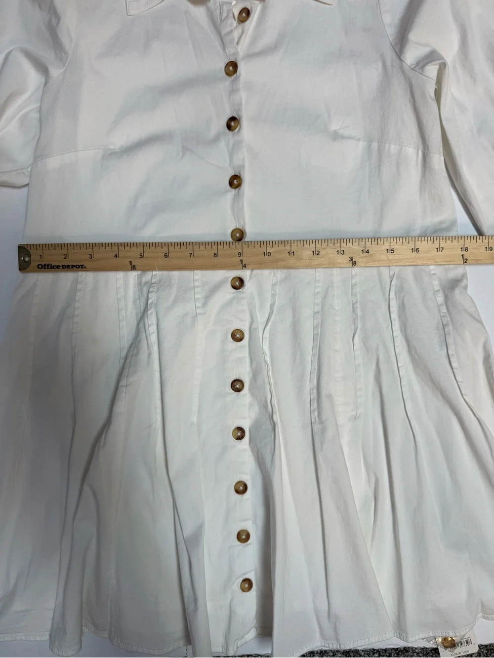NWT Free People marvelous Mia long sleeve Button-Front Ivory Mini Shirt Dress XS - Picture 13 of 16